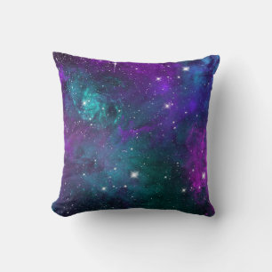 Coussin Galaxie sombre et lunatique, espace extérieur, néb