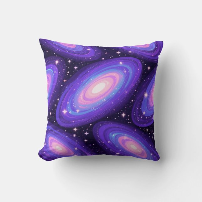 Coussin Galaxy Swirls Motif Dreamy Cosmic Nebula Design (Recto)