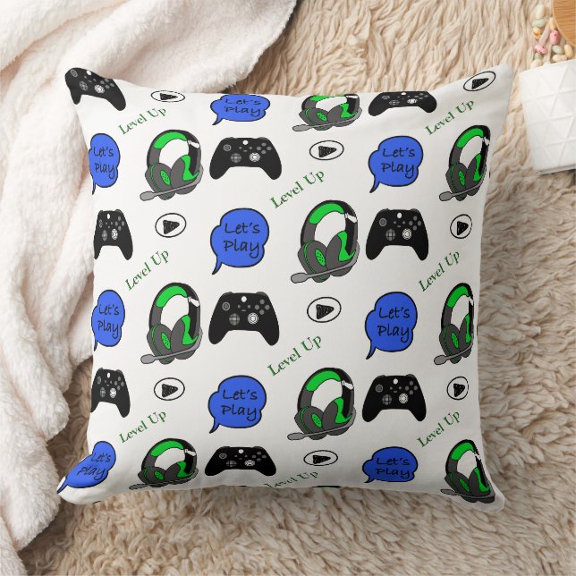 Coussin Gamer Boy Blue, Lime Green et Black (Couverture)