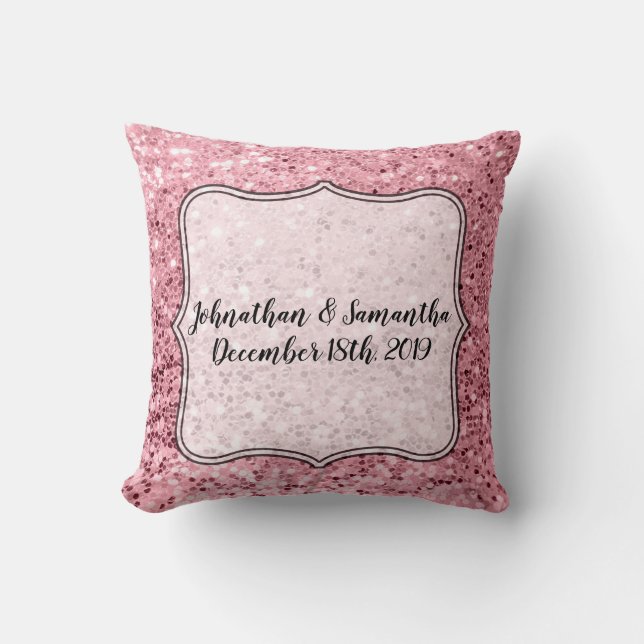 Coussin Gamme d'oreiller Rose doré personnalisée de 16 po  (Recto)
