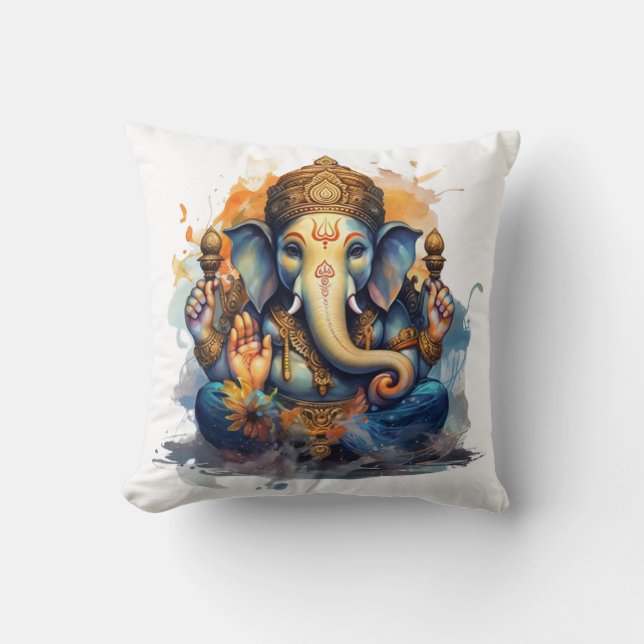 Coussin Ganesha, ganesh, ganapati enlever les obstacles #2 (Recto)