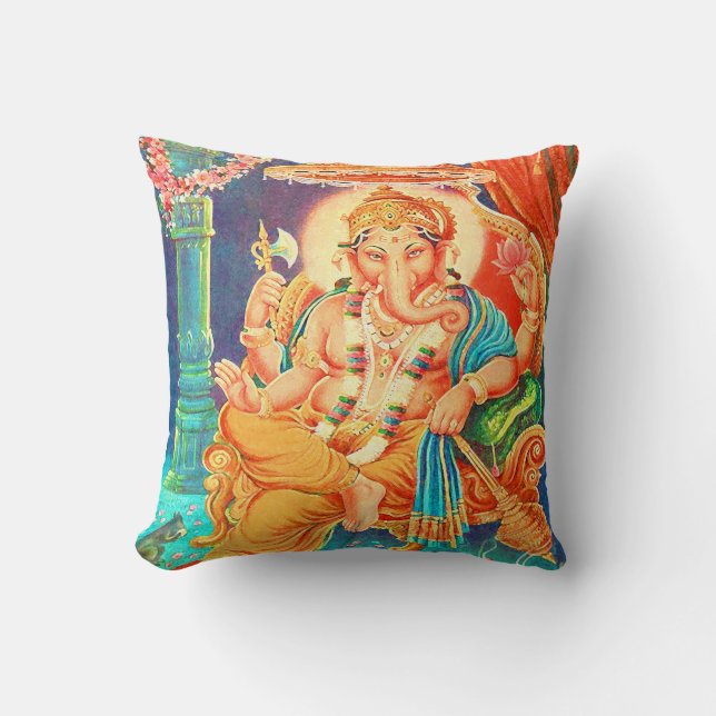 Coussin Ganesha Vintage Hindu Deity Sprituel (Recto)