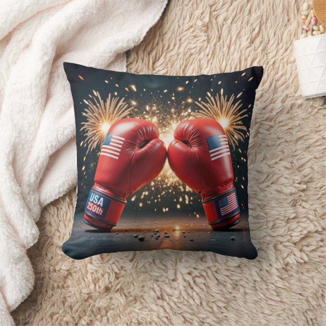 Coussin Gants de boxe rouge pour USA 250e anniversaire (Couverture)