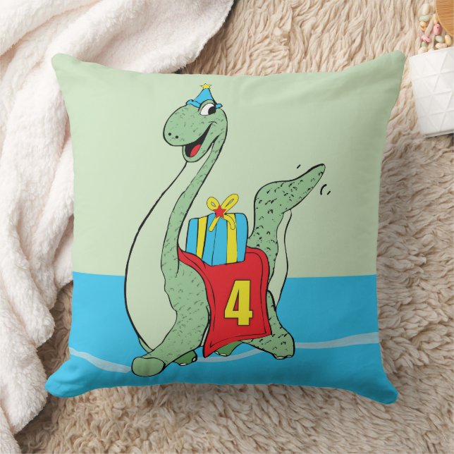 Coussin Garçon, 4e anniversaire Dinosaur (Couverture)