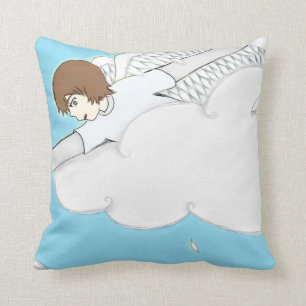 Coussin Garçon d'ange d'Anime atteignant des nuages