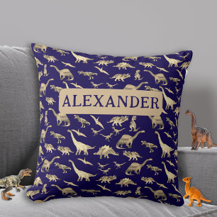 Coussin Garçon Personnalisé Dinosaure Bleu