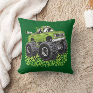 Coussin Garçon Saint-Patrick Bébé Camion Monstre Chanceux 