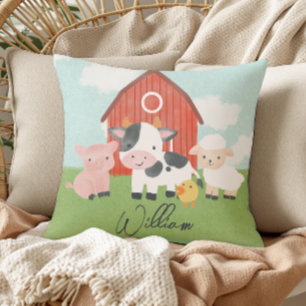 Coussin Garçons Cute Rustic Farm Animaux Enfants