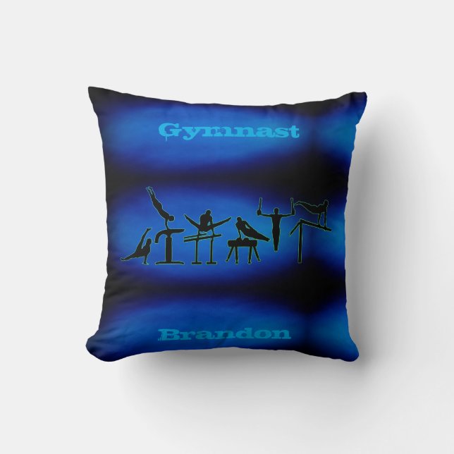 Coussin Garçons Gymnastique Bleue Jetez l'oreiller avec so (Recto)