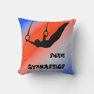 Coussin Garçons Gymnastique Cercles Patriotique Rouge Blan