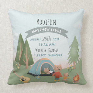 Coussin Garçons Jote Ours de forêt Naissance Statistiques