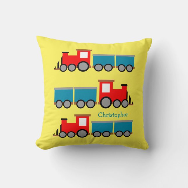 Coussin Garçons Nom Jouets de train Nourriture personnalis (Recto)