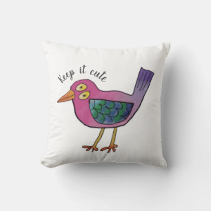 Coussin Garde-le mignon oiseau