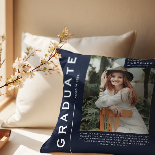 Coussin Garder photo et devis cadeau de diplôme Marine