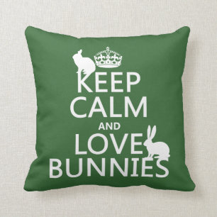 Coussin Gardez le calme et aimez les lapins - toutes les