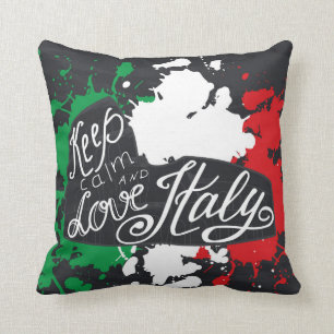 Coussin Gardez le calme et aimez l'Italie