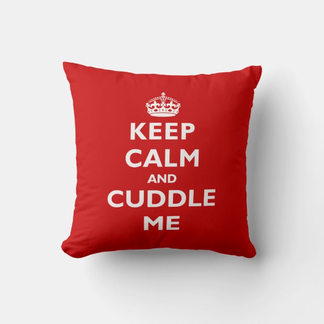 Coussin Gardez le calme et caressez-moi (Recto)