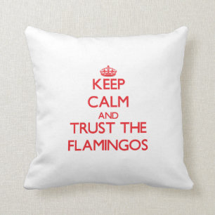 Coussin Gardez le calme et faites confiance aux Flamants