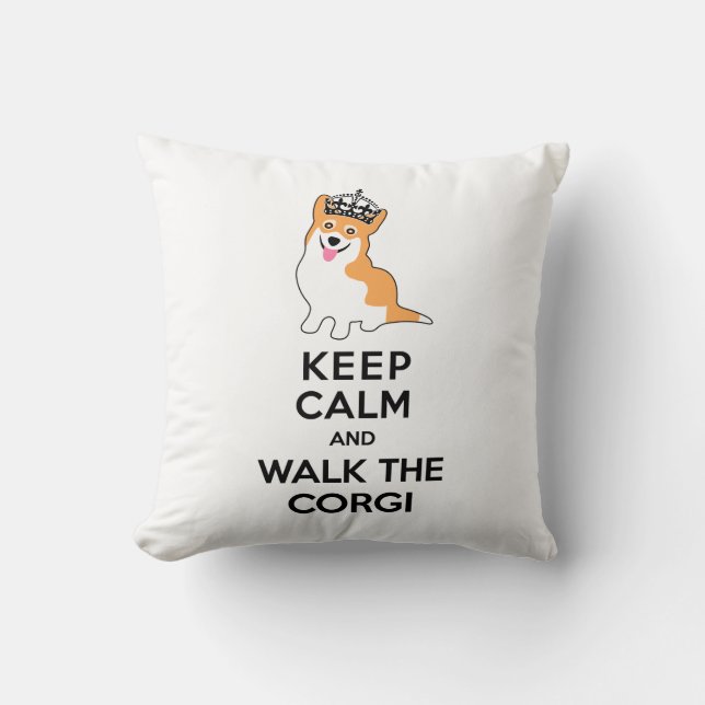 Coussin Gardez le calme et marchez le chien mignon de (Recto)