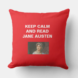 Coussin Gardez votre calme, lisez Jane Austen