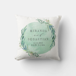 Coussin Gardien Mariage Eucalyptus Monogram frais