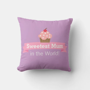 Coussin Gâteau rose et violet pour la plus douce des maman