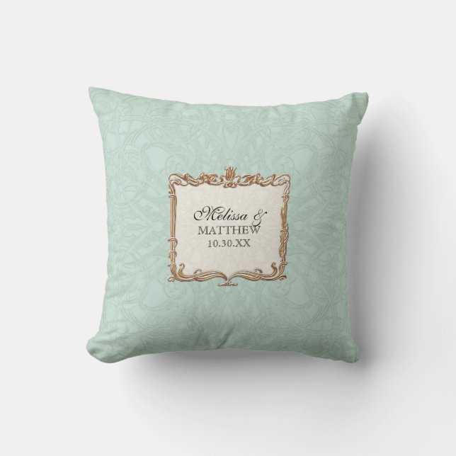 Coussin Gatsby Art Déco Nouveau dentelle Faux Gold Tulip (Recto)