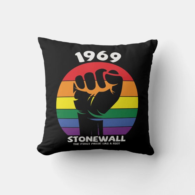Coussin Gay pride du souvenir de Stonewall Riot (Recto)