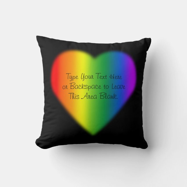 coussin gay pride Personnalisé Rainbow Love Lancer (Recto)