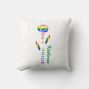 Coussin Gay pride Rainbow Flag Rose personnalisé