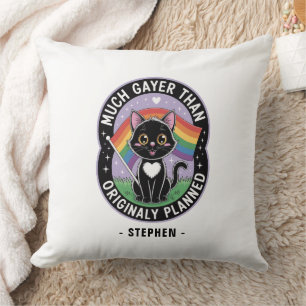Coussin Gayer beaucoup - Drôle mignon chat noir LGBTQ Prid