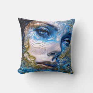 Coussin "Gazon En Acier" - Femmes Dans L'Eau
