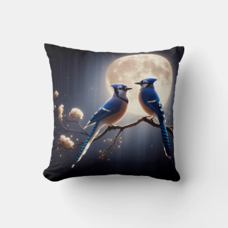 Coussin Geai Bleu Chuchotement – Art de l'oiseau chanteur
