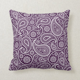 Coussin Geep Purple & White Vintage Floral Paisley