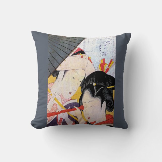 Coussin Geishas japonais asiatique (Recto)