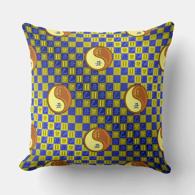 Coussin Gémeaux & Bœuf de Bois (Recto)