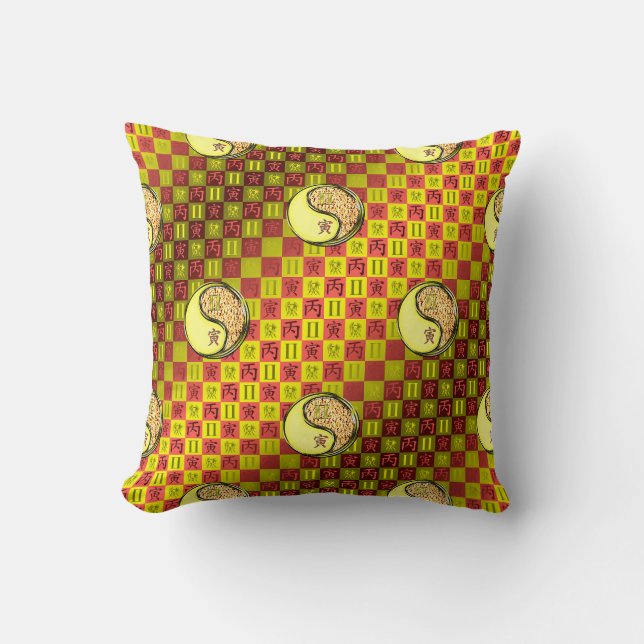 Coussin Gémeaux & Tigre de Feu (Recto)