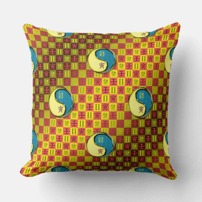 Coussin Gémeaux & Tigre d'eau (Recto)