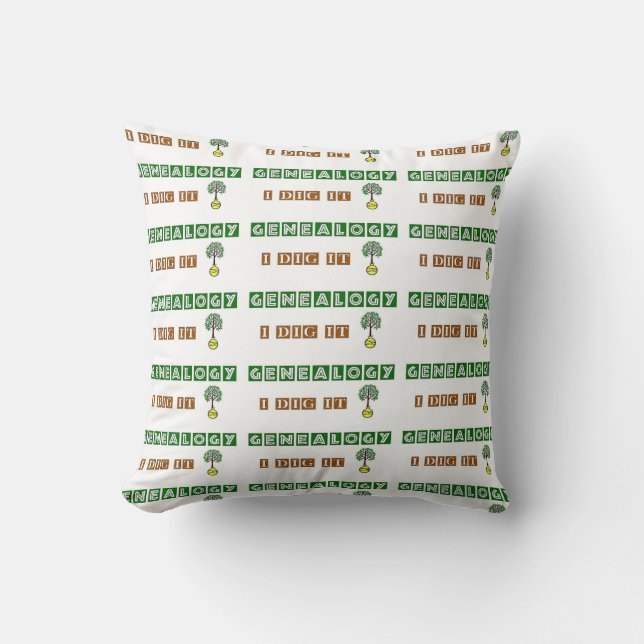 Coussin GÉNÉALOGIE JE L'AI Creusée (Recto)