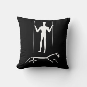 Coussin Geoglyph LongMan Art ancien Uffington White Horse