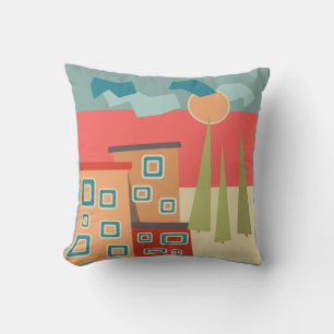 Coussin Géomètre de paysage artistique minimaliste moder