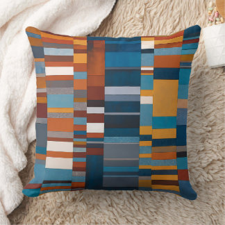 Coussin Geometric Color Block Pattern Southwestern Colors