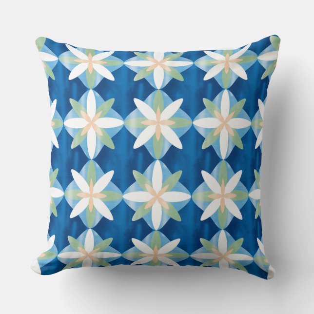 Coussin Geometric diamond flowers (Recto)