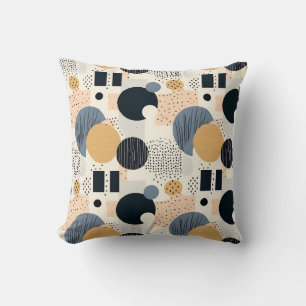 Coussin Géométrie abstraite minimaliste bohème colorée sim