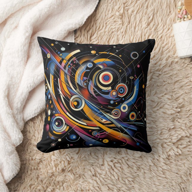 Coussin Géométrie en orbite cosmique - Art circulaire et l (Couverture)