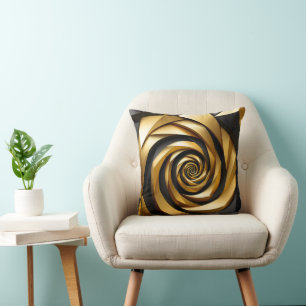 Coussin Géométrie spirale dorée