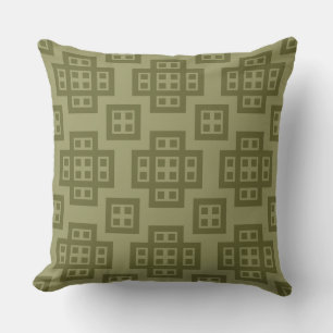 Coussin Géométrique 030614 - Olive profond à Khaki