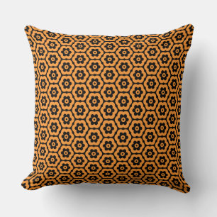 Coussin Géométrique 280514 (03) - Orange clair et noir