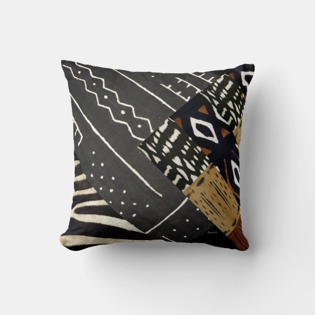 Coussin Géométrique Afrocentrique (Recto)