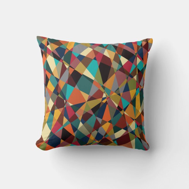 Coussin Géométrique brisée du milieu du siècle moderne Abs (Recto)